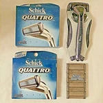 Schick Quattro Men Wet Razor Sealed 8 Cartridge Boxes Total 21 Blade Heads. Fixed Price $29.99.
