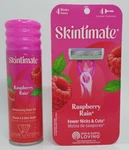 Skintimate Moisturizing Shave Gel + Raspberry Rain 4-CT Razor Pack Smooth Glide. Fixed Price $12.88.