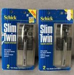 2 Rare Vintage 1989 Schick Slim Twin Razor System Blade Cartridges Nip. Fixed Price $39.99.
