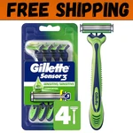 SENSOR3 Sensitive Men's Disposable Razor, 4 Razors. Fixed Price $9.18.