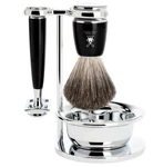 Muhle Rytmo 4 Pcs Shaving Set Safety Razor Pure Badger Fusion Steamed Ash Handle. Fixed Price $98.99.