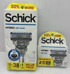 Schick Dry Skin Hydro Razor 1 Handle 3 + 6 Refill Set Read. Fixed Price $20.00.