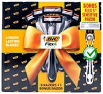 Bic Flex 4 Blade Sensitive Gift Set For Men, 6 Razors + 1 Bonus New. Fixed Price $20.95.