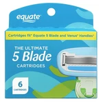 Equate Women's The Ultimate 5 Blade Razor Refill Cartridges, 6 Count. Fixed Price $31.58.