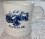 Vintage Milk Glass Surrey Mercedes 1927 Cobalt Blue Coffee Cup Shaving Mug Usa. Fixed Price $14.88.
