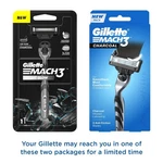 1 Gillette MACH3 Charcoal Shaving Razor For Men Enhanced Lubrastrip Clean Shave. Fixed Price $17.25.