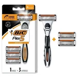 Bic Flex 5 Men's Refillable Razor 1 Handle & 3 Cartridges, Blades. Fixed Price $23.37.