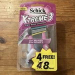 Womens Schick EXTREME3 Razors Pink W/ Vitamin 8 Pack. Fixed Price $22.99.