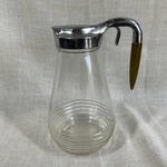 Vintage Syrup Pitcher Golden Bakelite Bullet Handle Hazel Atlas Glass Lg 9. Fixed Price $17.99.