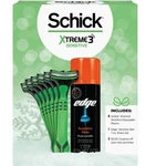 Schick : "xtreme 3" Sensitive Set Of 6 Disposable Razors + 7 Oz Shaving Gel. Fixed Price $8.00.