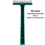 50 Ct. Single Disposable Razors Green, Fixed Head, Bulk Brand New Best Price. Fixed Price $8.99.