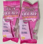 Set Of Assured Woman Twin Double Blade Disposable Razor 10 Count Pack Total 20. Fixed Price $12.99.
