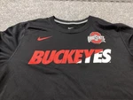 Ohio State Shirt Mens Large Black Nike Dri Fit Long Sleeve Tee Box Graphic. Fixed Price $17.99.