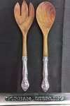 Gorham Sterling King Edward Wooden Salad Server Set Silver Handles 1936 #J3688. Fixed Price $125.00.