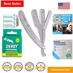 Affordable Budget Straight Edge Razor - 100 Blades Mega Pack Barber Kit. Fixed Price $35.99.