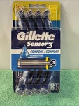 New Gillette SENSOR3 Comfortgel Men's Disposable Razors 8 Pack. Fixed Price $14.29.