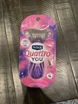 Schick Quattro You Exotic Violet Blooms Disposable Razor For Women, 4 Pack Count. Fixed Price $6.99.