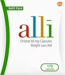 Weight Loss Diet Pills, Orlistat 60 Mg Capsules 170 Count Refill Pack Exp 6/27. Fixed Price $103.00.