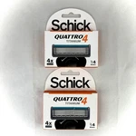 Schick 4 Blades Quattro Titanium Refills 8 Total CARTRIDGES-2 Packs. Fixed Price $9.99.