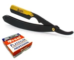 Men's Shaving Cut Throat Golden Head Straight Razor Barber Salon Treet Platinum. Fixed Price $11.25.