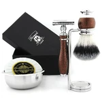Vintage Men Shaving Kit Double Edge Safety Razor Brush Holder Soap Bowl. Fixed Price $79.99.