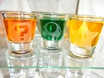 Mario Power Ups Etched Shot Glass Of 3 Fan Art Cool Gifts Men Gamers. Fixed Price $30.00.