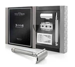 Edwin Jagger 3ONE6 De Stainless Steel Safety Razor, Knurled, 1X Pack Of Feather. Fixed Price $136.00.