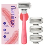 Flamingo Shaving Razor Set For Women - Original Handle, 4 Blade Refills,. Fixed Price $26.58.
