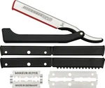 Dovo Shavette Folding Knife Aluminum Straight Razor Blade Black Polymer Handle. Fixed Price $41.29.
