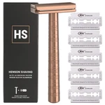 Henson Shaving Razor Copper Double Edge Safety With 5 Spare Blades 30.... Fixed Price $177.81.