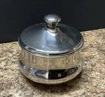 Schone Authentic Shaving Bowl & Lid Silver Tone New York City Vanity Storage. Fixed Price $14.99.