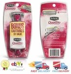 4 Schick Quattro Women Razor Handle + Refills Blades Cartridges Shaver Genuine. Fixed Price $15.99.