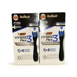 (2) Bic Flex Hybrid Men's 3-BLADE Disposable Razor, 1 Handle 5 Cartridges. Fixed Price $25.00.