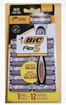 Bic Flex Refillable Razors, 5-BLADES, Handle, 12 Cartridges. Free Shipping. Fixed Price $18.99.