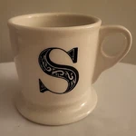 Anthropologie Monogram Initial Coffee Tea Shaving Mug White Cup Black Letter. Fixed Price $14.88.