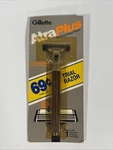 Gillette Atra Plus Pivoting Head Razor Metal Shaver Brown Handle 1985 New. Fixed Price $38.50.