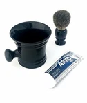 100% Pure Badger Hair Shaving Brush With Ceramic Apothecary Mug And Arko Cream. Fixed Price $34.20.