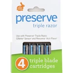 Preserve 4 Triple Blade Razor Cartridges. Fixed Price $40.99.