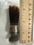 Vintage Shaving Brush Horse Hair W/ Metal Handle- Wooden Base. Fixed Price $35.00.