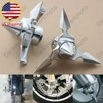 Chrome Spun Blade Spinning Front Axle Cap Nut Cover For Harley Touring Softail. Fixed Price $23.65.