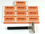100 Treet Platinum Double Edge Razor Blades W Butterfly Safety. Fixed Price $27.99.