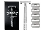 Wilkinson Sword Men's Premium Classic Double-edged Razor W/ 5 Replacement Blades. Fixed Price $24.99.