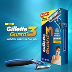 Gillette GUARD3 Single Razor With Extra 8 Blades Pack - Total 9 For Year. Fixed Price $21.38.