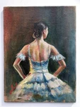 Ballerina Painting Ballet's Beauty Women 6X8 Canvas Small Decor Oil Portrait. Fixed Price $65.70.