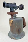 Vintage Otto Bernz Co Brass (?) Gas Blow Torch With Wood Handle - Untested. Fixed Price $23.96.
