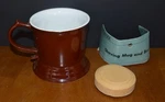 Vtg Artmark Stoneware Shaving Mug & Soap Nos Oversized Brown Glazed Mid-century. Fixed Price $28.00.