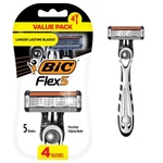Bic Flex Men's Disposable 5-BLADE Razors, 4 Count (pack Of 1), Assorted. Fixed Price $21.90.