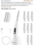 Sonic Dermaplane Razor For Women - Facial Exfoliation, Peach Fuzz, 3 Speeds, 8 !. Fixed Price $54.88.