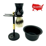 Deluxe Stainless Steel Shaving Stand For Safety Razor & Brush, Cup Black. Fixed Price $29.99.