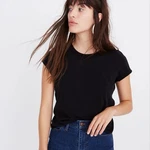 Madewell Northside Vintage Tee T-shirt Jet Black Shrunken Women Size Nwt. Fixed Price $19.99.